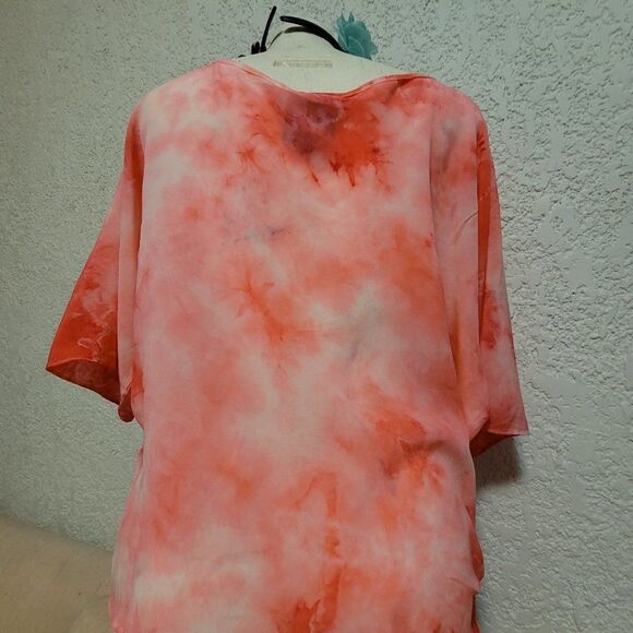 1002    SMALL AUM CUTURE  TOP BLOUSE  100% Silk - Picture 7 of 9